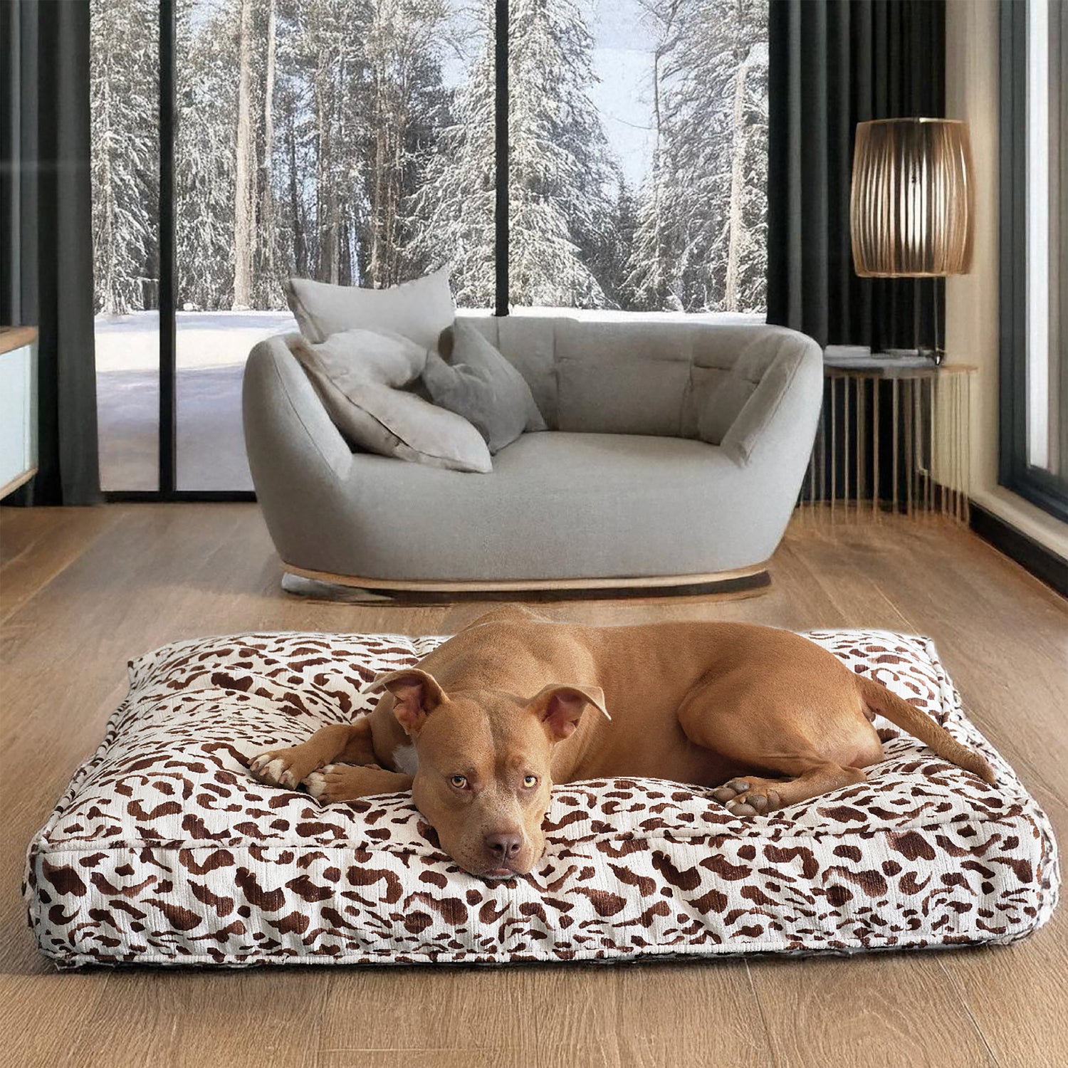 Selling Luxury Dog Bed - Small Gray/Black Animal Print