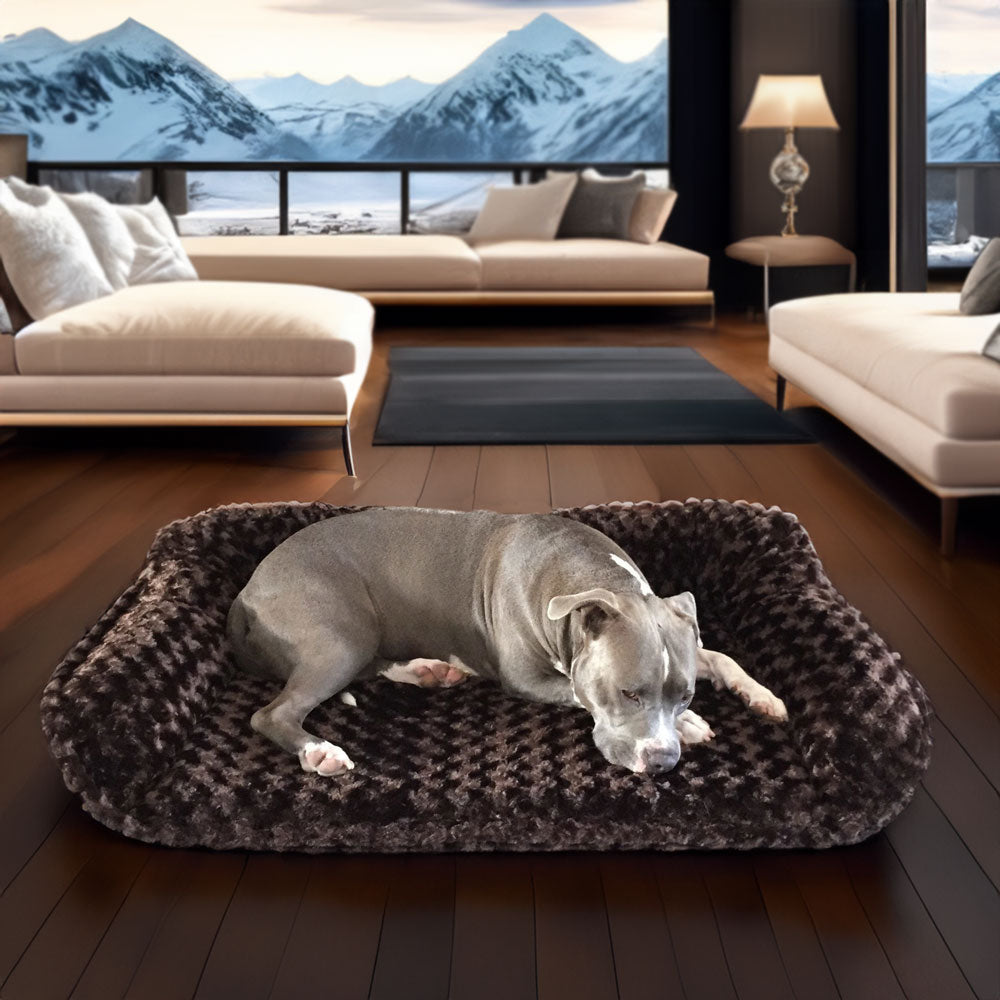 Katie Puff® Sydney™ Ortho Companion-Pedic® Luxury Dog Bed - Animals Matter, Inc. IN CHOCOLATE