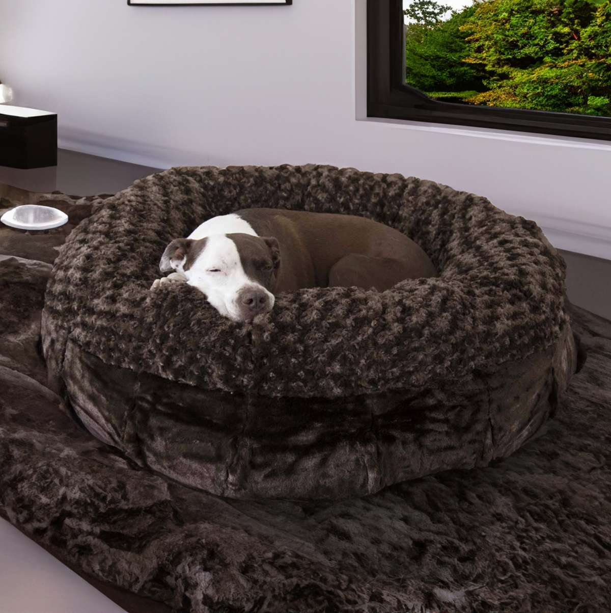 Animals Matter Katie Puff Ortho Companion-Pedic Luxury Dog Bed XL / Chocolate | Premium Pet Supplies for Dogs & Puppies