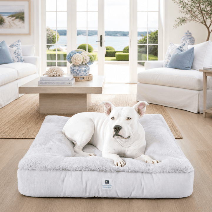 Ruby Puff® Ortho Square Companion - Pedic® Luxury Faux Fur Dog Bed - Animals Matter, Inc.