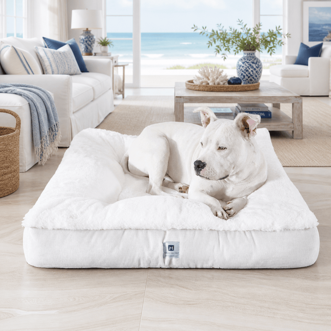 Ruby Puff® Ortho Square Companion - Pedic® Luxury Faux Fur Dog Bed - Animals Matter, Inc.