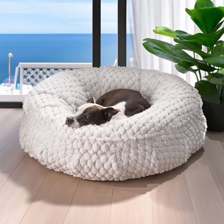 The New Katie Puff Encore Luxury Dog Bed. Made with Comapnion-Pedic Foam and Luxura-Fill Fiber by Animals Matter.