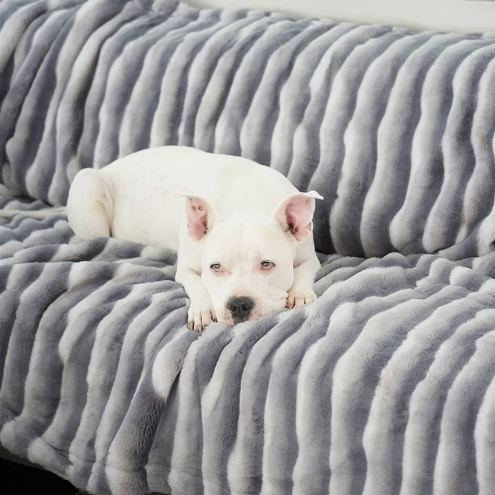 Cozy Chinchilla Faux Fur Luxury Dog Blanket
