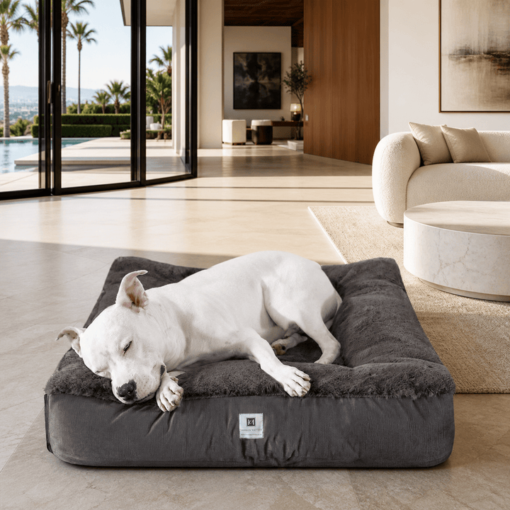 Ruby Puff® Ortho Square Companion - Pedic® Luxury Faux Fur Dog Bed - Animals Matter, Inc.