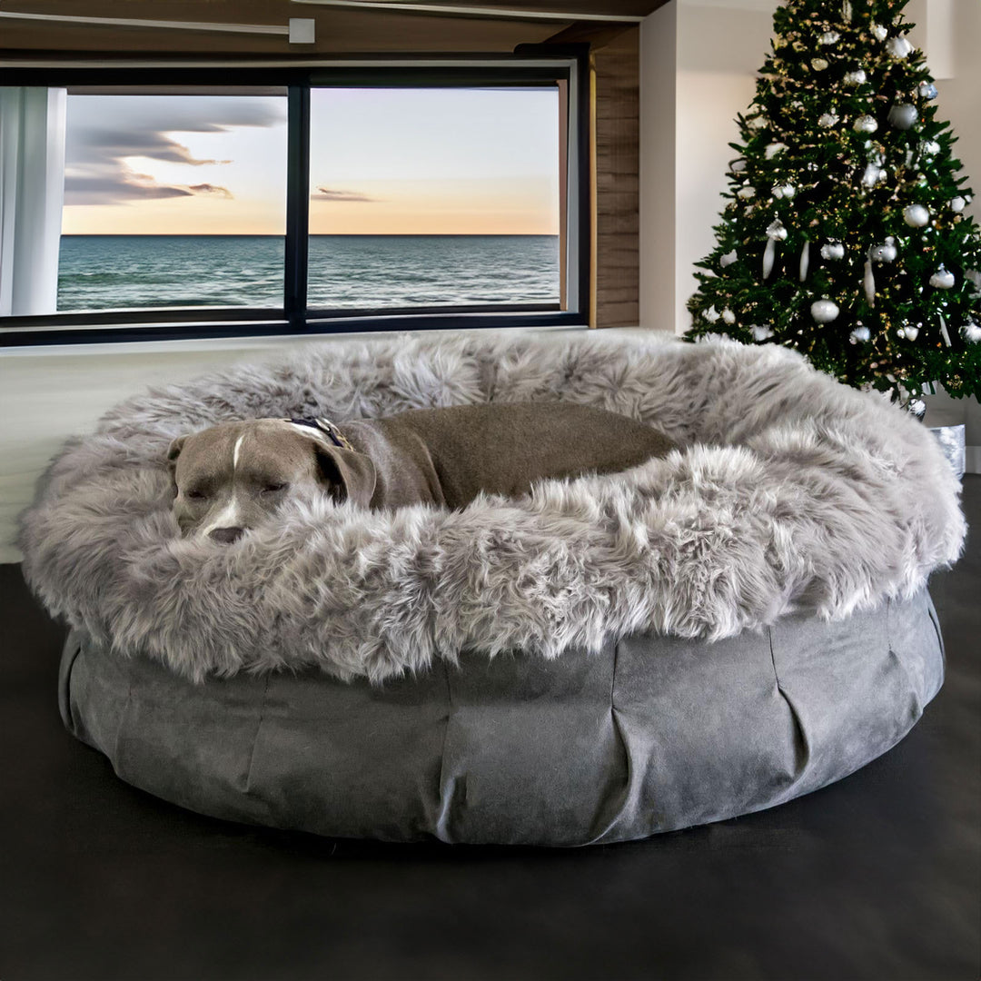 Faux Fur Shag Puff Companion-Pedic® Luxury Dog Bed - Animals Matter, Inc.