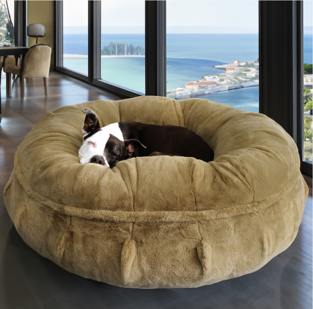 Big fluffy dog bed best sale
