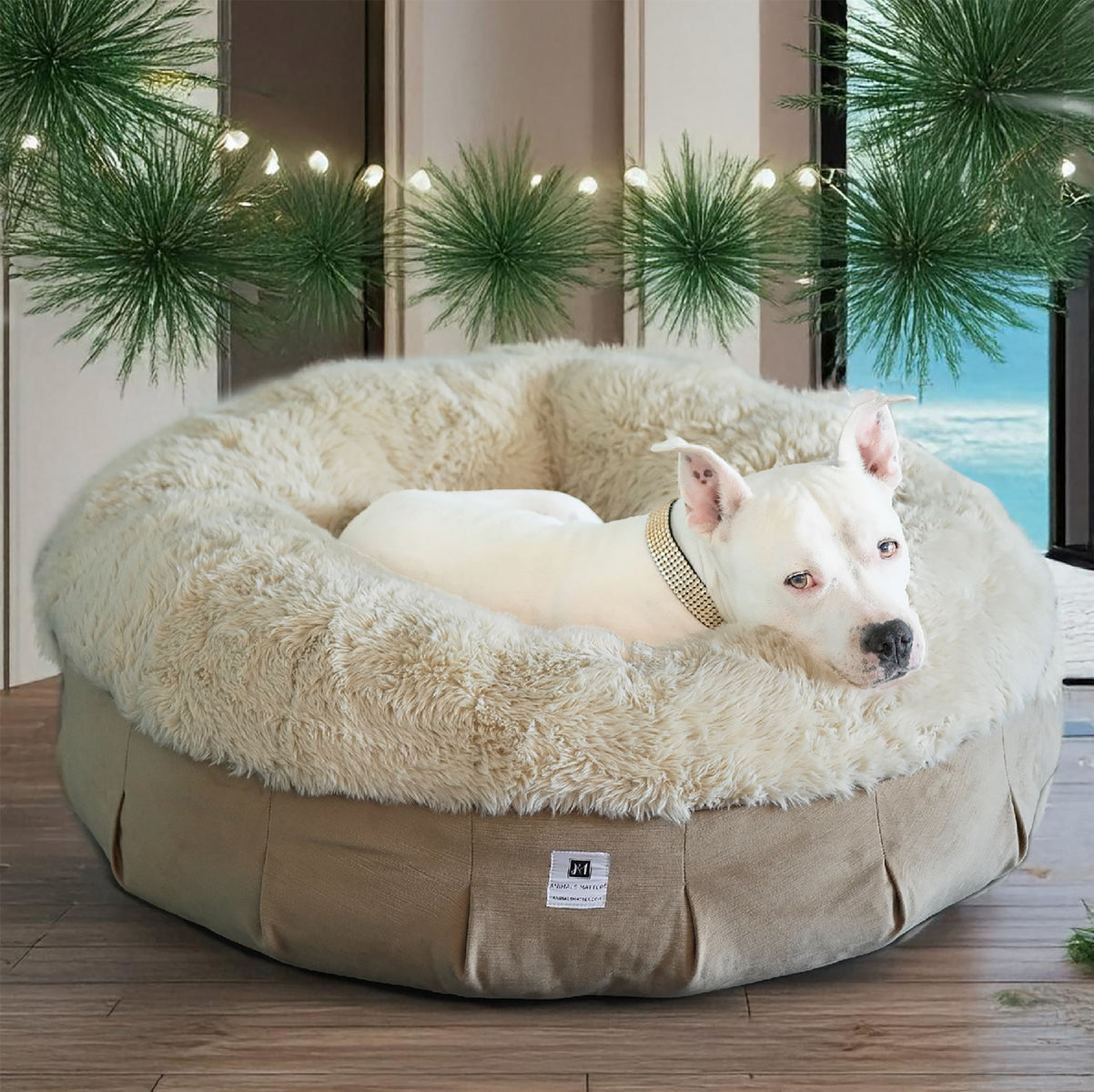 Animals Matter Roxy Ortho Puff Beach Sand Companion-Pedic Luxury Dog Bed