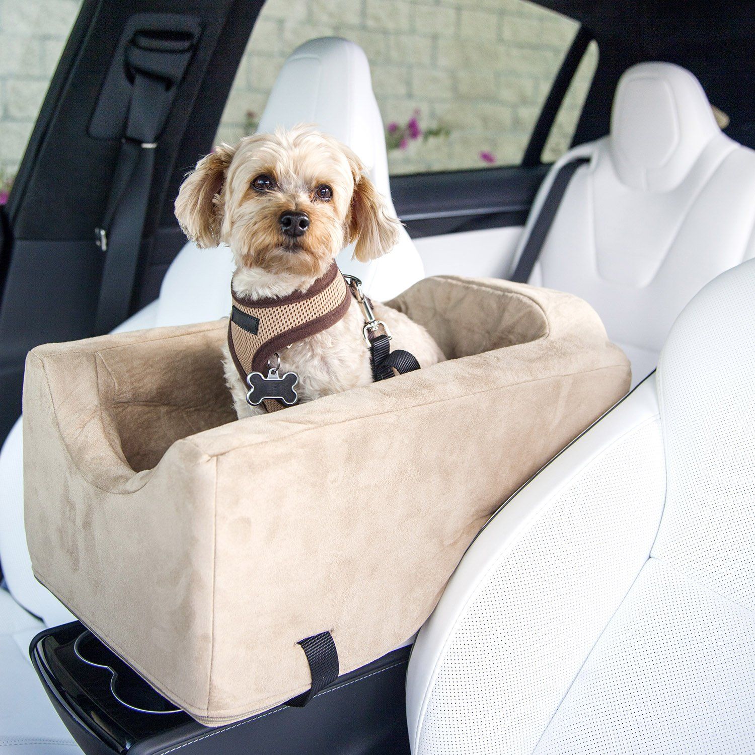 thumbnail image 2 of Buy Dog Car Seat For Small Dogs, Interactive Dog Console Car Seat With Safety Tethers For Small Pets Up To 12 Lbs Suitable For Most Car Deluxe Interactive Pet Seat 2 of 12