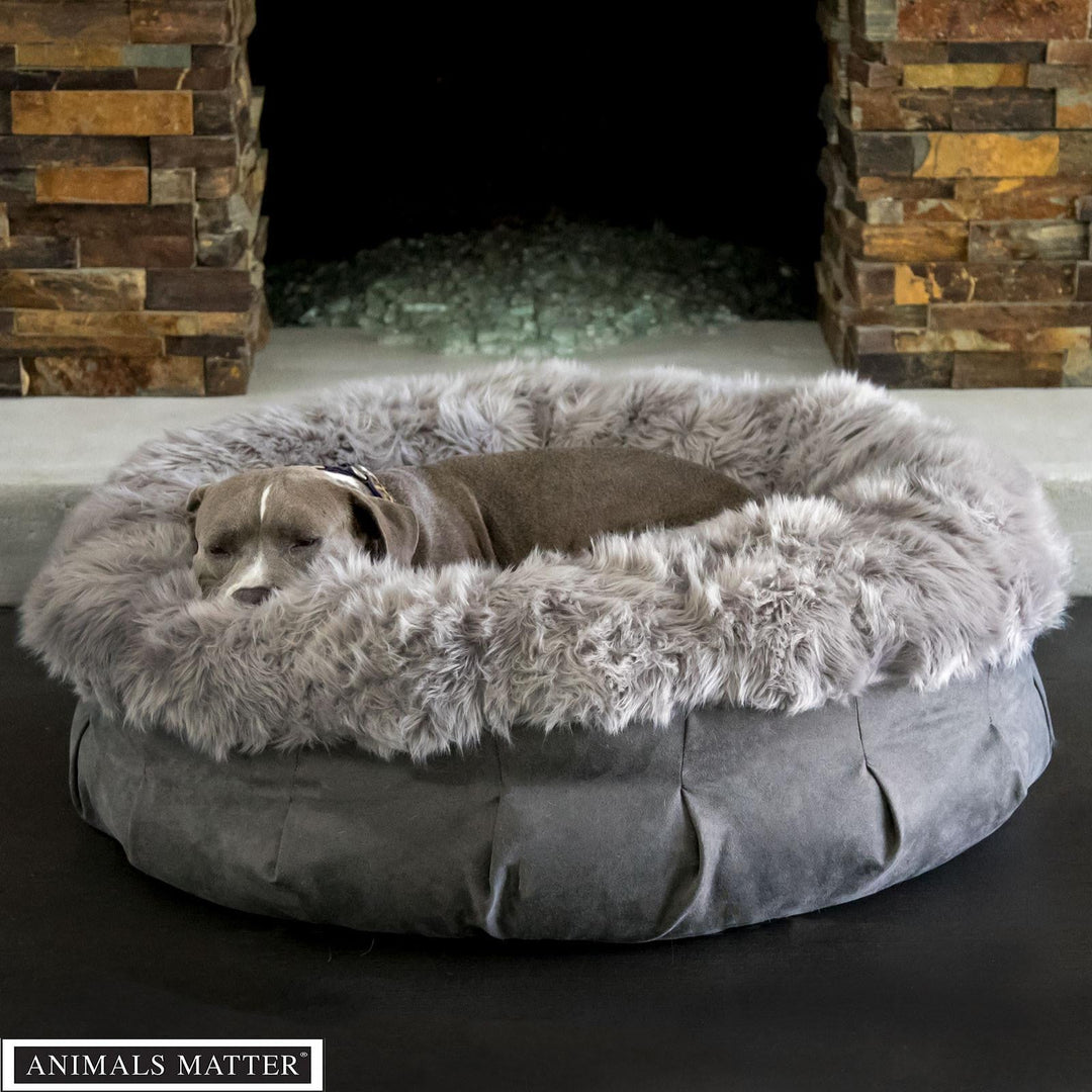 Faux Fur Shag Puff Companion-Pedic® Luxury Dog Bed - Animals Matter, Inc.