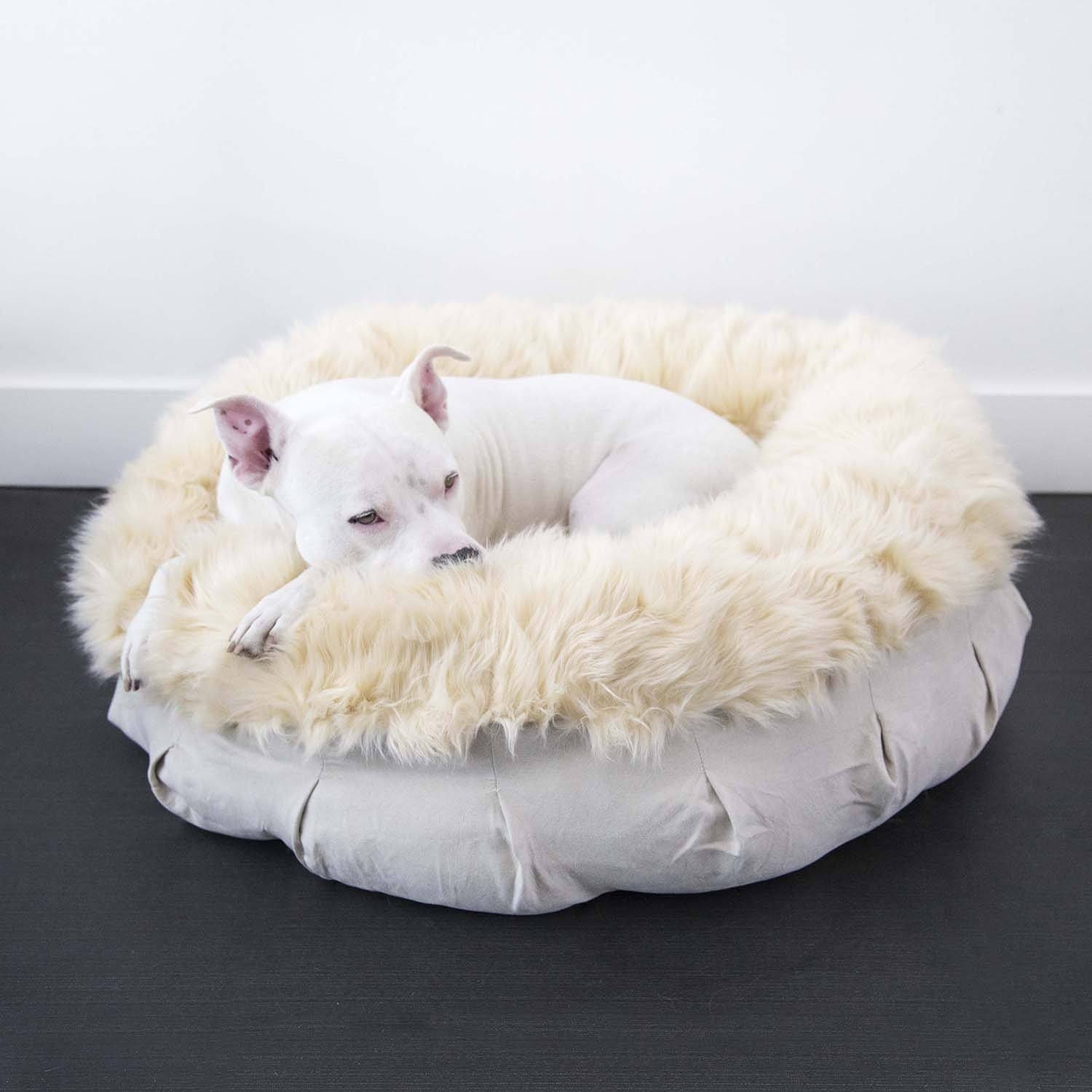 Faux Fur Shag Puff Companion Pedic Luxury Dog Bed