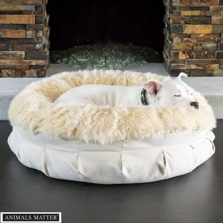 Faux Fur Shag Puff Companion-Pedic® Luxury Dog Bed - Animals Matter, Inc.