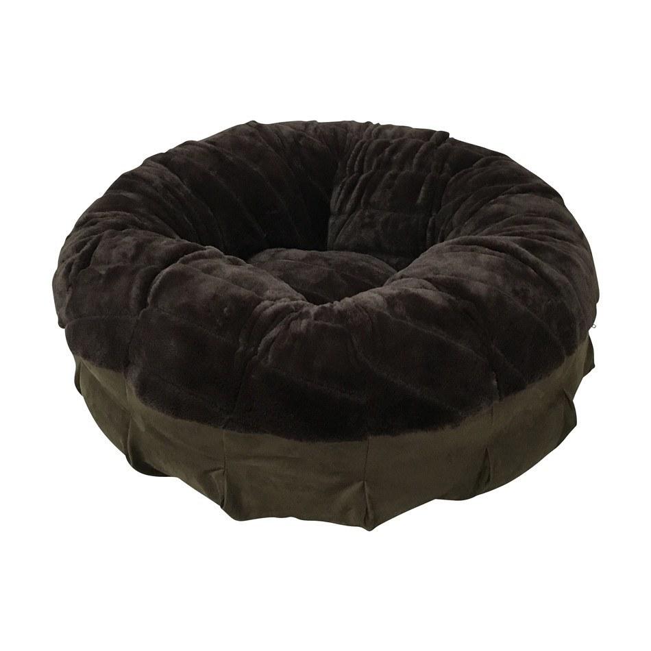 Animals Matter Faux Fur Shag Puff Companion-Pedic Luxury Dog Bed Chocolate / L | Premium Pet Supplies for Dogs & Puppies