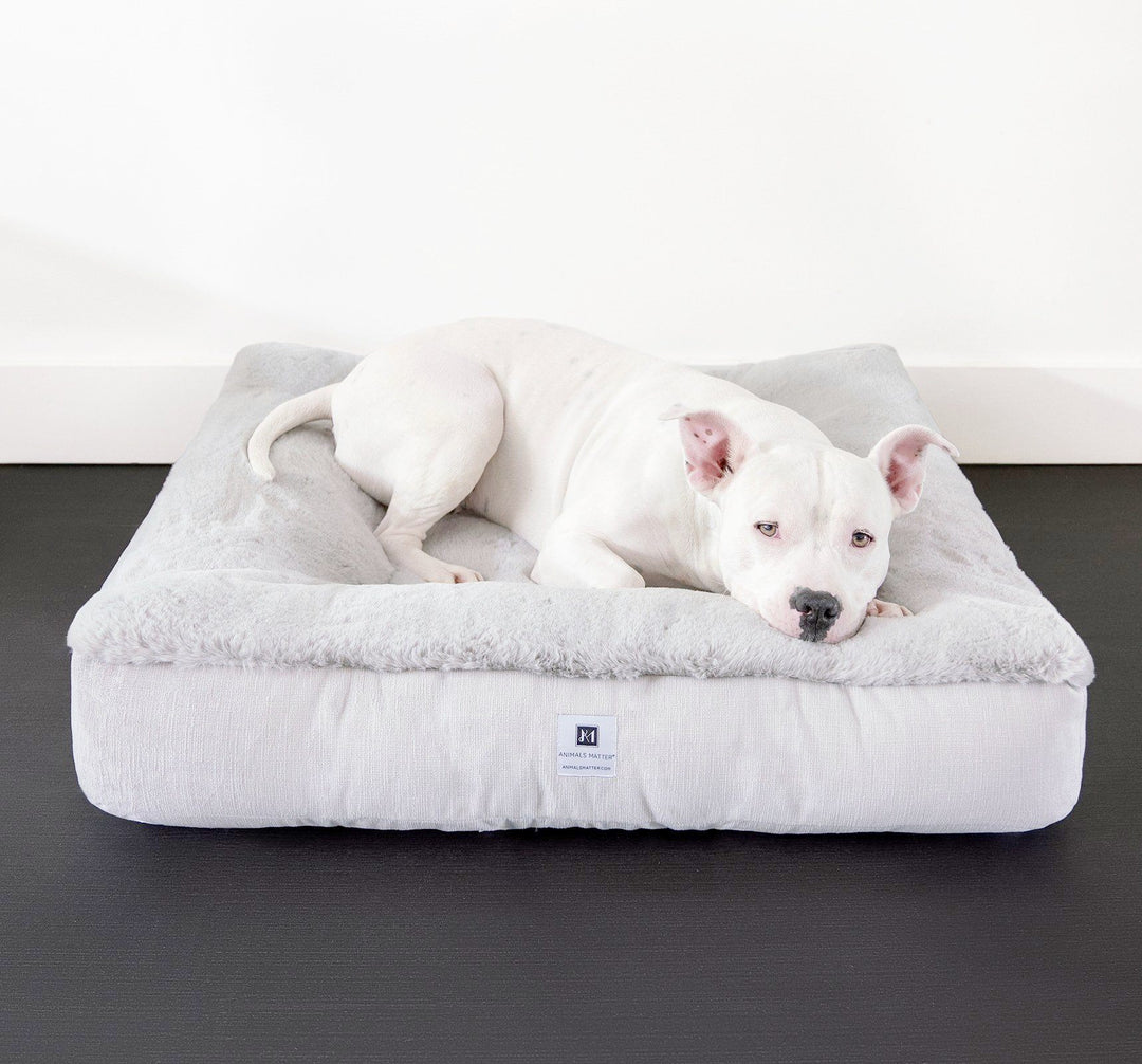 Ruby Puff® Square Ortho Companion-Pedic® Luxury Faux Fur Dog Bed - Animals Matter, Inc.